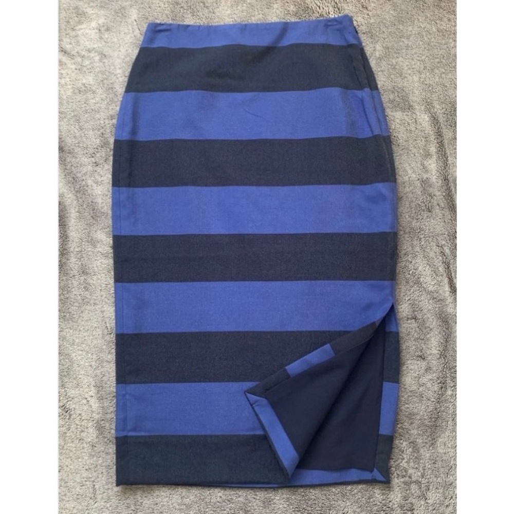 Banana Republic Striped Pencil Skirt w Side Slit